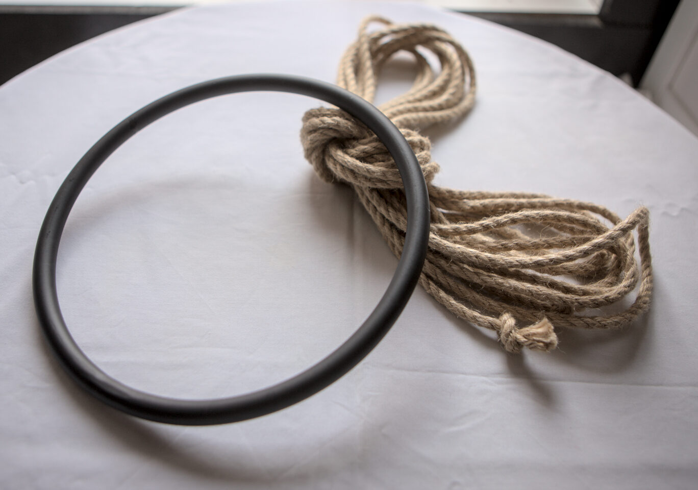 Shibari bondage ring suspension bdsm