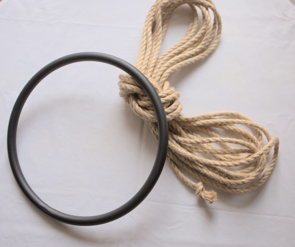 Shibari bondage ring suspension bdsm